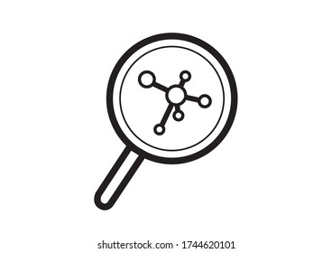 icon magnifying glass that can be seen to believe the disease medical is vector