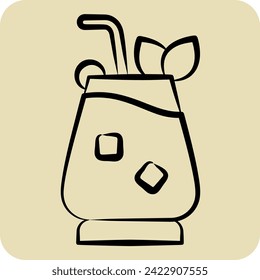 Icon Mai Tai. related to Cocktails,Drink symbol. hand drawn style. simple design editable. simple illustration