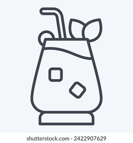 Icon Mai Tai. related to Cocktails,Drink symbol. line style. simple design editable. simple illustration