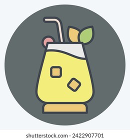 Icon Mai Tai. related to Cocktails,Drink symbol. color mate style. simple design editable. simple illustration