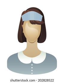 Icon with a maid on white background. Vector. 