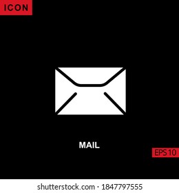 Icon mail with envelope. Flat, glyph or filled vector icon symbol sign collection for mobile concept and web apps design.