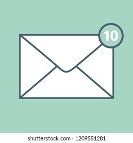 Icon of mail envelope. Vector Illustration