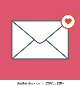 Icon of mail envelope. Vector Illustration