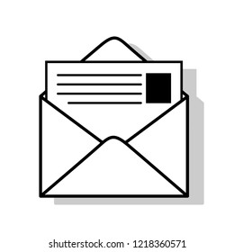 Icon of mail envelope. Vector Illustration