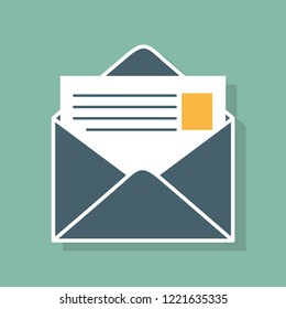 Icon of mail envelope. Vector Illustration