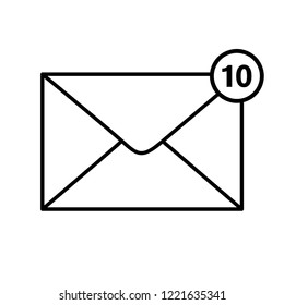 Icon of mail envelope. Vector Illustration