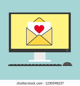 Icon of mail envelope. Vector Illustration