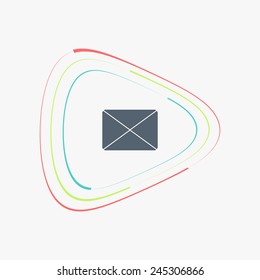 Icon mail. Flat design style. Made vector illustration