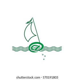 icon mail floating on the waves