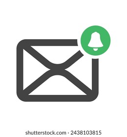 icon mail, message, inbox envelope flat style icon isolated on white background