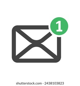 icon mail, message, inbox envelope flat style icon isolated on white background