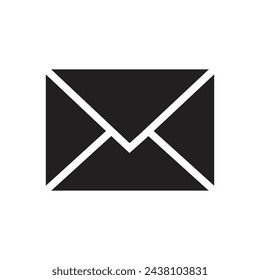 icon mail, message, inbox envelope flat style icon isolated on white background