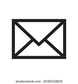 icon mail, message, inbox envelope flat style icon isolated on white background