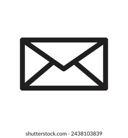 icon mail, message, inbox envelope flat style icon isolated on white background
