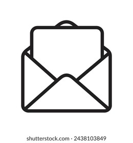 icon mail, message, inbox envelope flat style icon isolated on white background