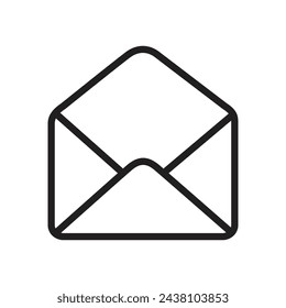 icon mail, message, inbox envelope flat style icon isolated on white background