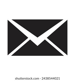 icon mail, message, inbox envelope flat style icon isolated on white background