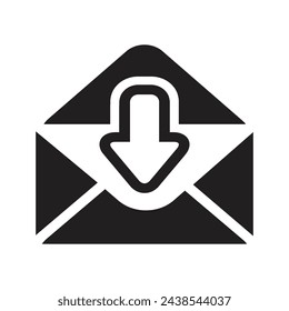 icon mail, message, inbox envelope flat style icon isolated on white background