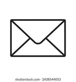icon mail, message, inbox envelope flat style icon isolated on white background
