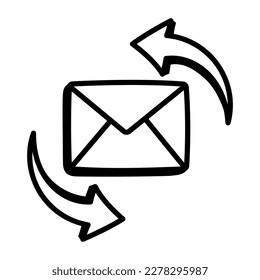 Symbol für das Design des E-Mail-Aktualisierungsdoodles 