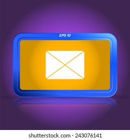 Icon mail. Specular reflection. Made vector illustration