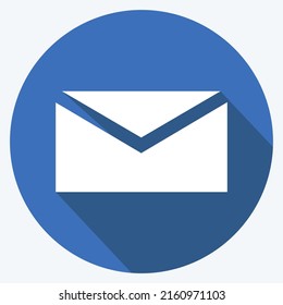 Icon Mail. suitable for Mobile Apps symbol. long shadow style. simple design editable. design template vector. simple symbol illustration