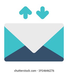 icon mail transaction using flat style and blue color dominate