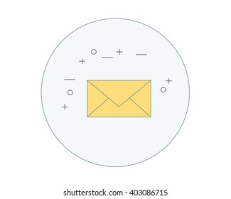 Icon mail. Vector flat design illustration. 