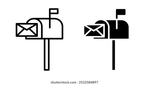Icon of a mailbox with a letter, symbolizing mail, postal services, or communication.