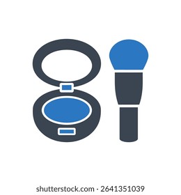 Icon of a makeup compact and brush