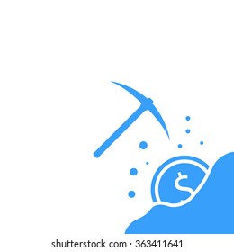 Icon of making money, picks and coins.