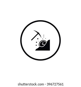 Icon of making money, picks and coins.