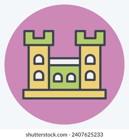 Icon Malahide Castle. related to Ireland symbol. color mate style. simple design editable. simple illustration