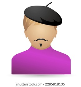 icon of a male artist in a beret