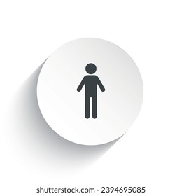 An icon male with the circle background plus the shadow behind of it.