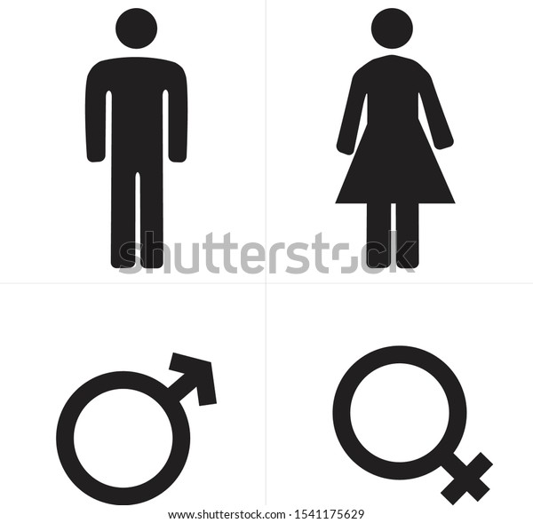 Icon Male Female Black White Stock Vector (Royalty Free) 1541175629 ...