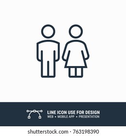 Icon male female toilet graphic design single icon vector illustration