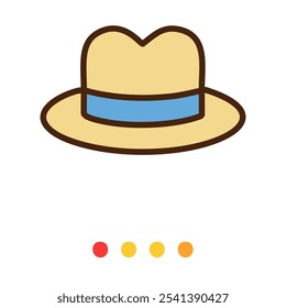 Ícone de chapéu macho com fita azul. Ilustração vetorial do símbolo do dia dos pais.