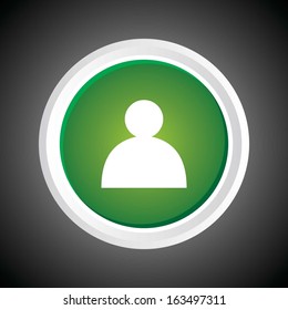 Icon of Male User On Button with Black Background. Eps-10