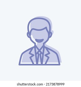 Icon Male User. suitable for Web Interface symbol. two tone style. simple design editable. design template vector. simple symbol illustration