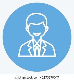 Icon Male User. suitable for Web Interface symbol. blue eyes style. simple design editable. design template vector. simple symbol illustration