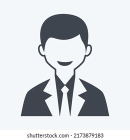 Icon Male User. suitable for Web Interface symbol. glyph style. simple design editable. design template vector. simple symbol illustration