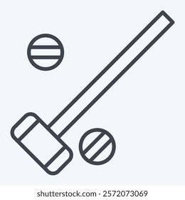 Icon Mallets And Ball. related to Equestrian Sport symbol. line style. editable