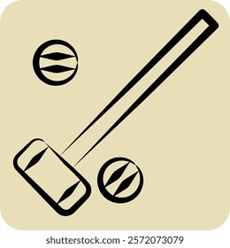 Icon Mallets And Ball. related to Equestrian Sport symbol. hand drawn style. editable