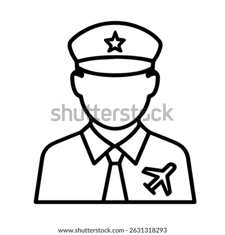 Icon man airplane pilot on white background vector
Vector line icon profession
