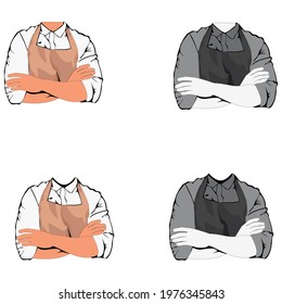 icon of a man in an apron.worker's body
