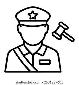Icon man bailiff on white background vector
Vector line icon profession