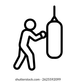 icon man boxing punching bag on white background vector
Vector icon sport and health
