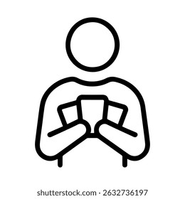 icon man with cards in hands on white background vector
Vector line icon board games
